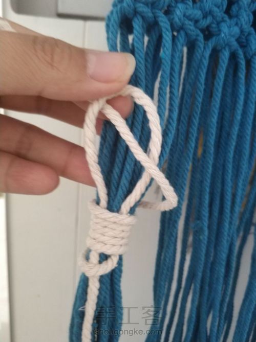 手工编织棉绳包包 第16步