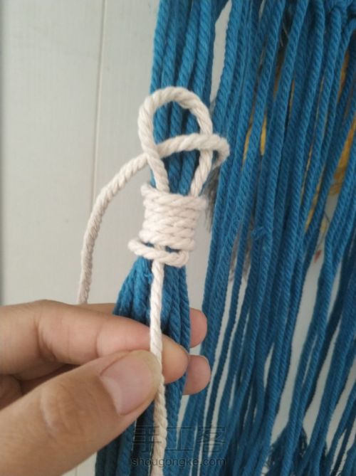 手工编织棉绳包包 第17步