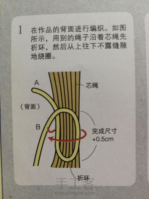 （伊梦手工）编绳的几个常用基础结 第12步