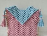 蓝粉红颜 撞色背包编织教程