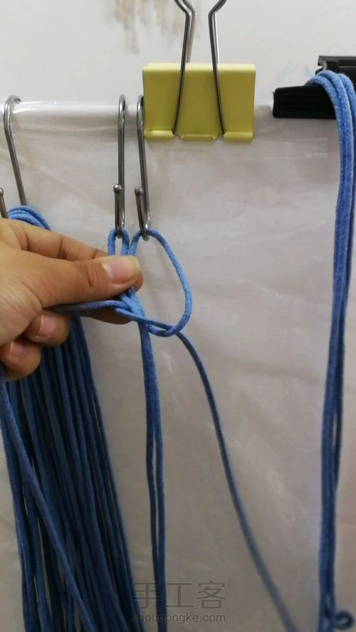 编织抽绳小包教程 第7步