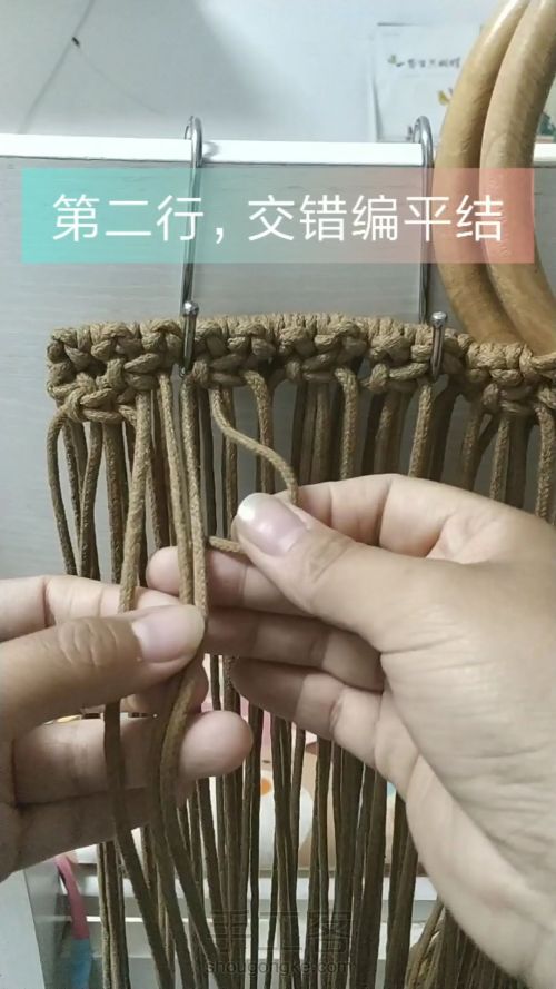 手工编织棉绳包包教程macrame绳结 第15步