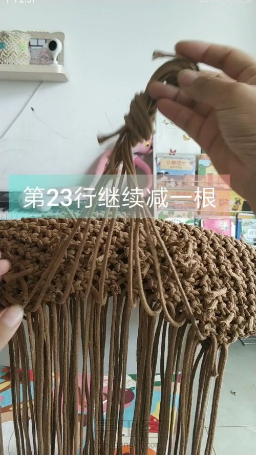 手工编织棉绳包包教程macrame绳结 第30步