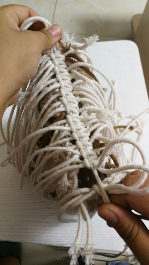 【原创】小蜗牛编织社 结绳艺术手工编织包包 第11步
