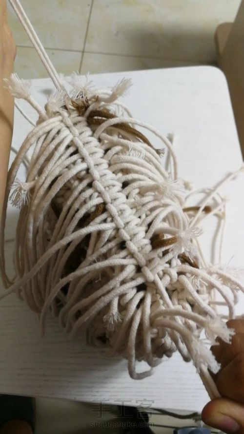 【原创】小蜗牛编织社 结绳艺术手工编织包包 第12步