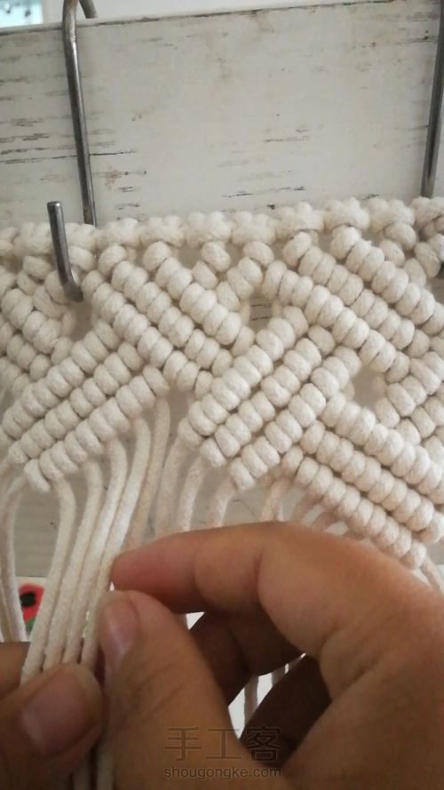 【原创】小蜗牛编织社 结绳艺术手工编织包包 第8步