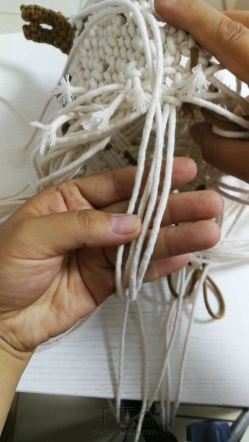 【原创】小蜗牛编织社 结绳艺术手工编织包包 第10步