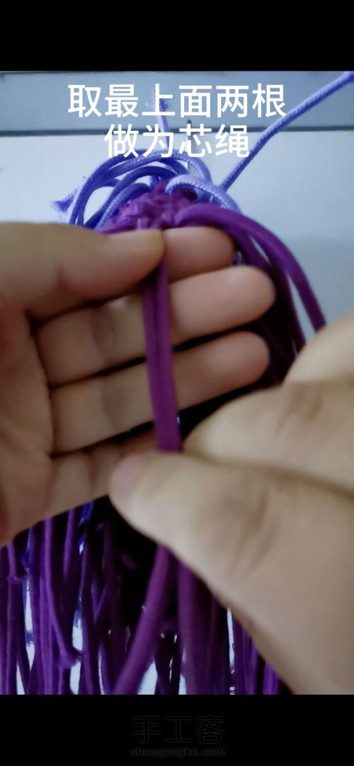 紫色小毛圈包包 编织教程 新手零基础教程 第35步