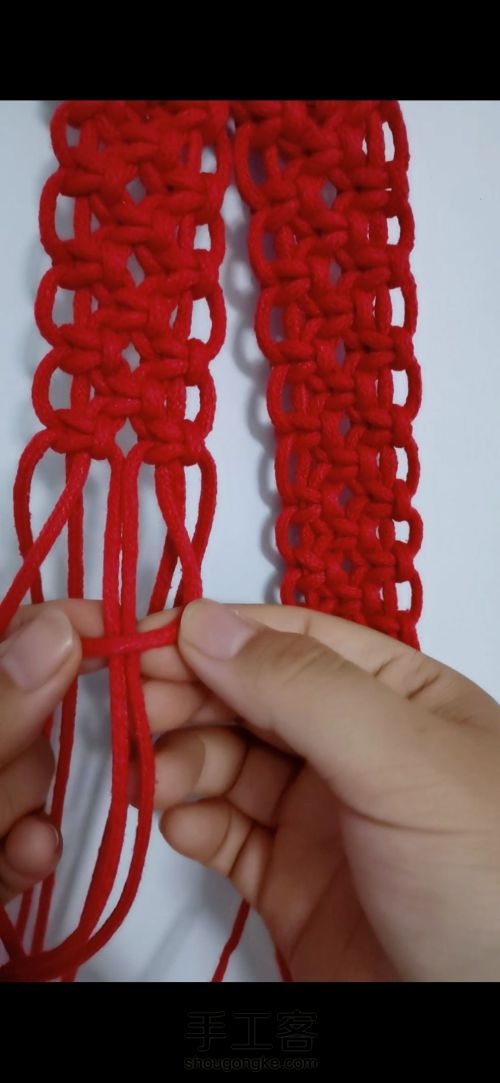 结绳艺术编织皮革包包 第29步