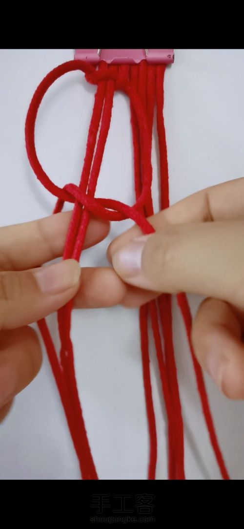 结绳艺术编织皮革包包 第8步