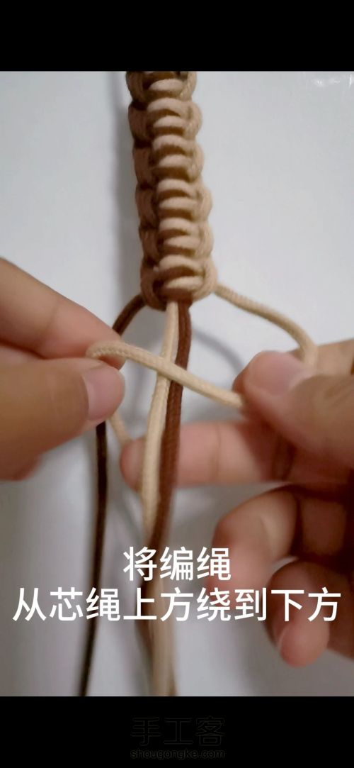 【原创】云雀结的应用 手工编织结绳 基础结教程 第15步