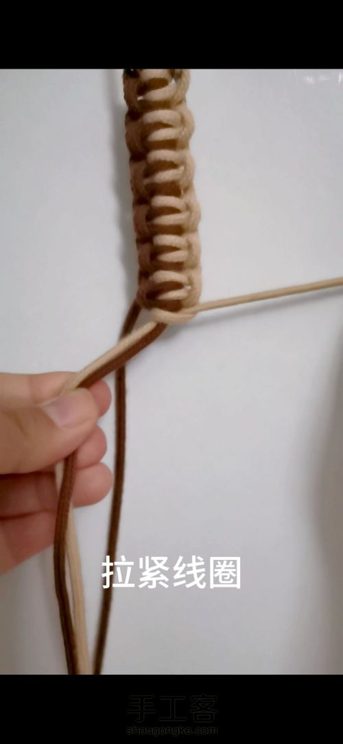 【原创】云雀结的应用 手工编织结绳 基础结教程 第18步