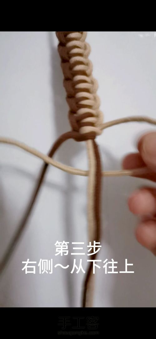 【原创】云雀结的应用 手工编织结绳 基础结教程 第21步