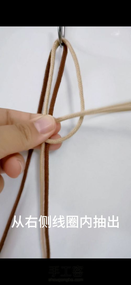 【原创】云雀结的应用 手工编织结绳 基础结教程 第28步