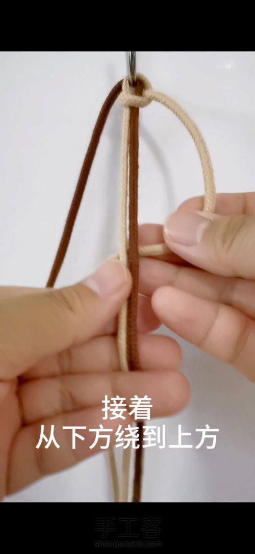 【原创】云雀结的应用 手工编织结绳 基础结教程 第30步
