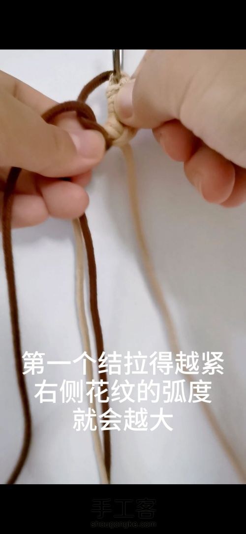 【原创】云雀结的应用 手工编织结绳 基础结教程 第35步