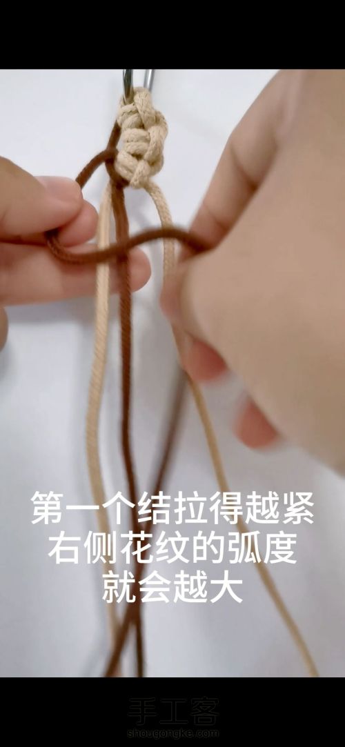 【原创】云雀结的应用 手工编织结绳 基础结教程 第36步