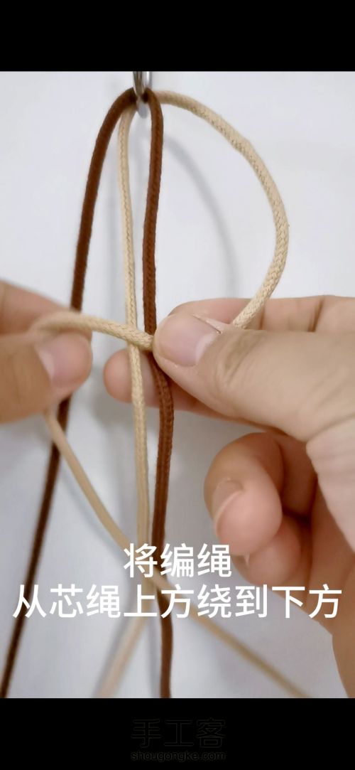 【原创】云雀结的应用 手工编织结绳 基础结教程 第5步