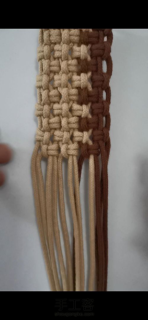 【原创】云雀结的应用 手工编织结绳 基础结教程 第44步