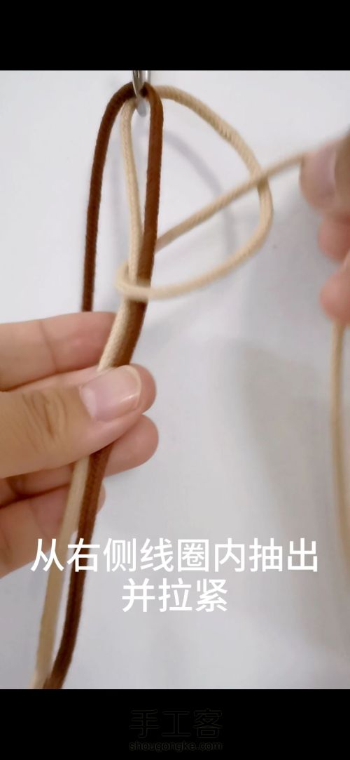 【原创】云雀结的应用 手工编织结绳 基础结教程 第7步