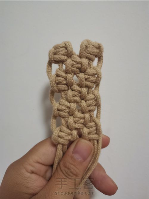 【原创】云雀结的应用 手工编织结绳 基础结教程 第46步