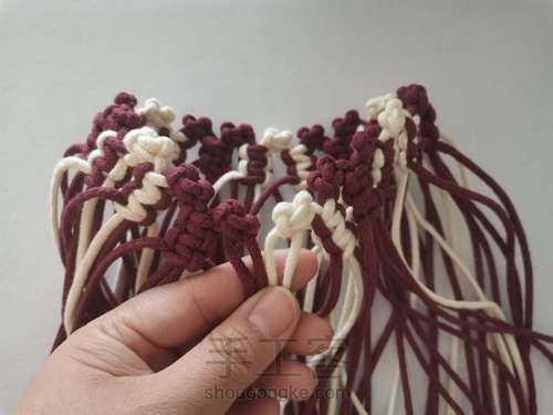 【原创】红酒探戈格纹手编包 小蜗牛编织社 第13步