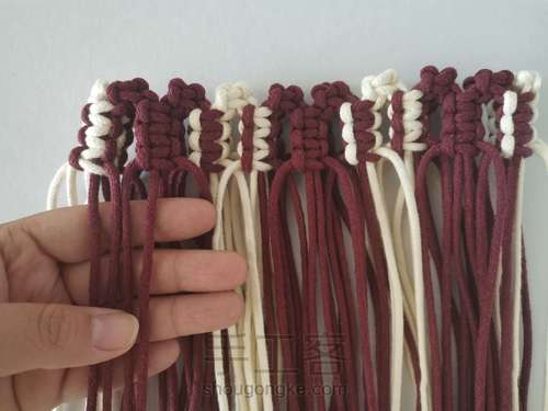 【原创】红酒探戈格纹手编包 小蜗牛编织社 第14步