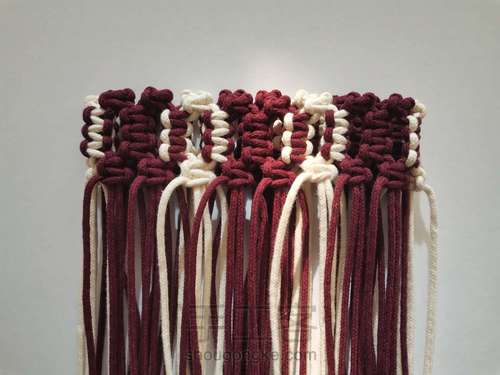 【原创】红酒探戈格纹手编包 小蜗牛编织社 第16步