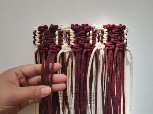 【原创】红酒探戈格纹手编包 小蜗牛编织社 第17步