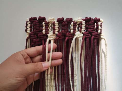 【原创】红酒探戈格纹手编包 小蜗牛编织社 第19步