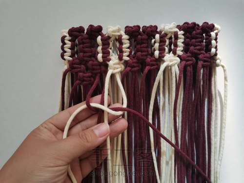 【原创】红酒探戈格纹手编包 小蜗牛编织社 第20步