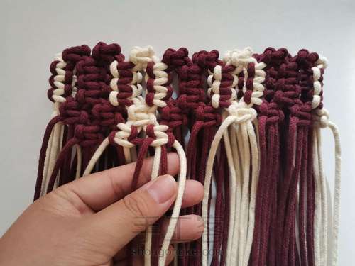 【原创】红酒探戈格纹手编包 小蜗牛编织社 第22步