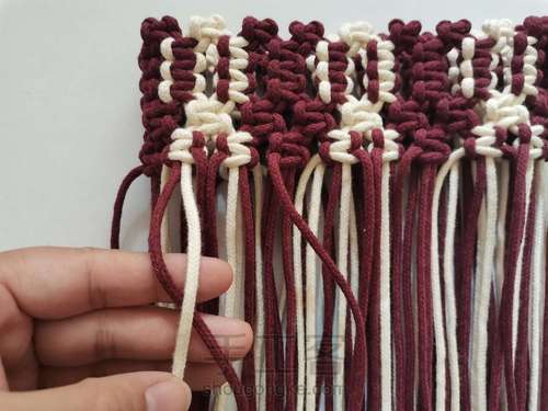 【原创】红酒探戈格纹手编包 小蜗牛编织社 第24步