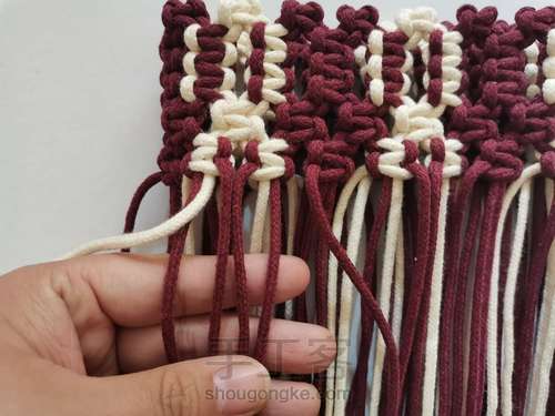 【原创】红酒探戈格纹手编包 小蜗牛编织社 第25步