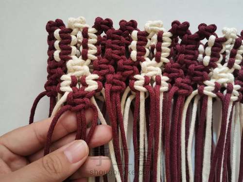 【原创】红酒探戈格纹手编包 小蜗牛编织社 第26步