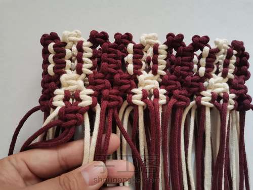 【原创】红酒探戈格纹手编包 小蜗牛编织社 第27步