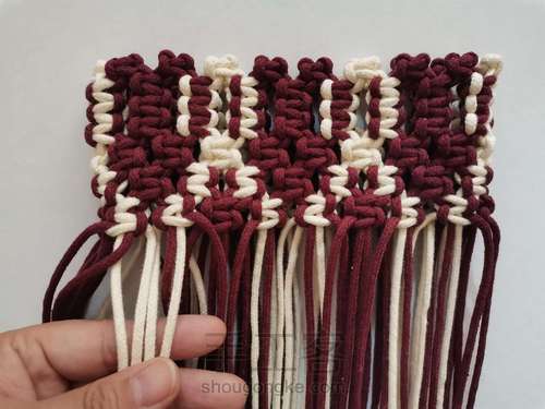 【原创】红酒探戈格纹手编包 小蜗牛编织社 第29步