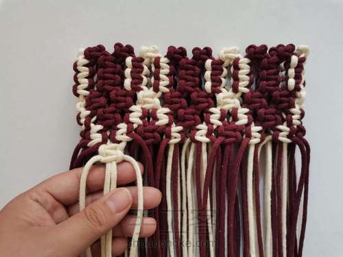 【原创】红酒探戈格纹手编包 小蜗牛编织社 第30步