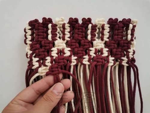 【原创】红酒探戈格纹手编包 小蜗牛编织社 第32步