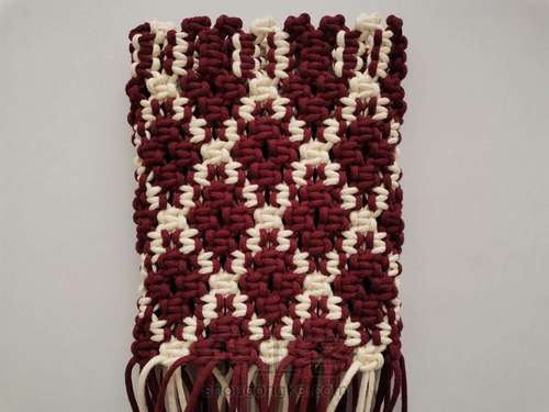 【原创】红酒探戈格纹手编包 小蜗牛编织社 第33步