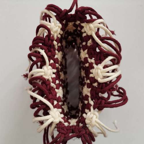 【原创】红酒探戈格纹手编包 小蜗牛编织社 第34步