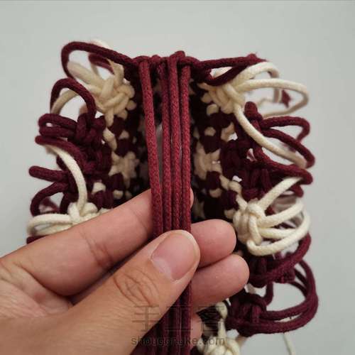 【原创】红酒探戈格纹手编包 小蜗牛编织社 第35步