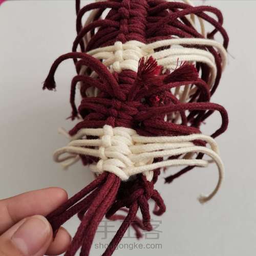 【原创】红酒探戈格纹手编包 小蜗牛编织社 第42步