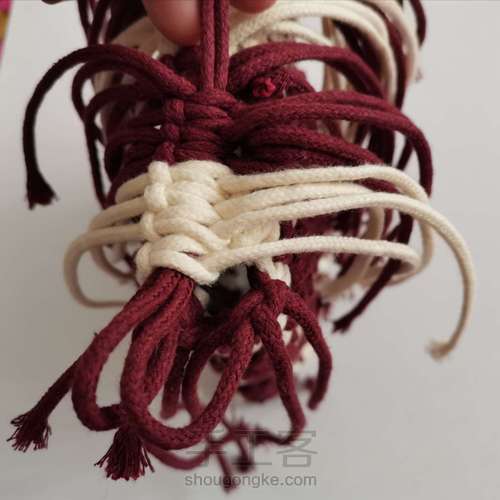 【原创】红酒探戈格纹手编包 小蜗牛编织社 第43步