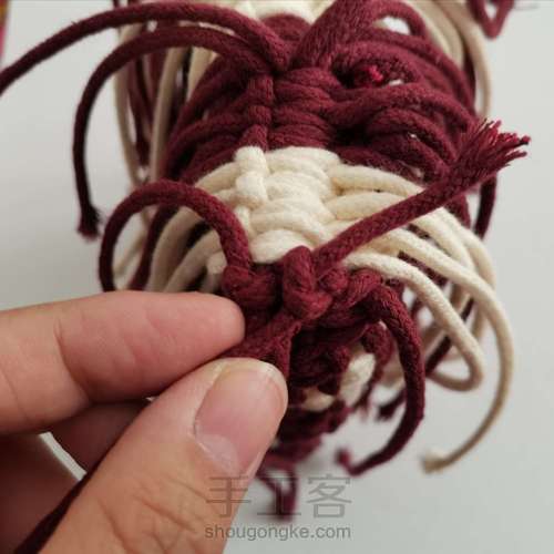 【原创】红酒探戈格纹手编包 小蜗牛编织社 第47步