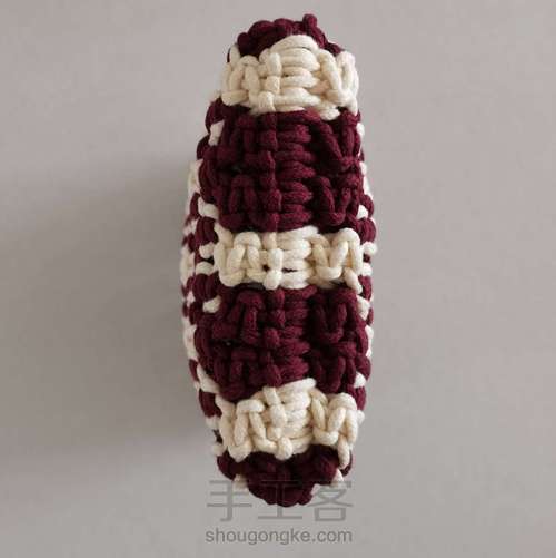 【原创】红酒探戈格纹手编包 小蜗牛编织社 第49步