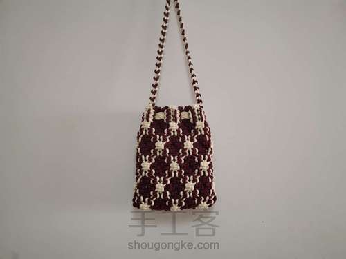 【原创】红酒探戈格纹手编包 小蜗牛编织社 第55步