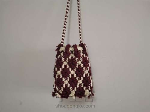 【原创】红酒探戈格纹手编包 小蜗牛编织社 第56步