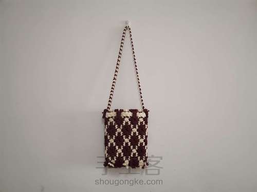 【原创】红酒探戈格纹手编包 小蜗牛编织社 第57步
