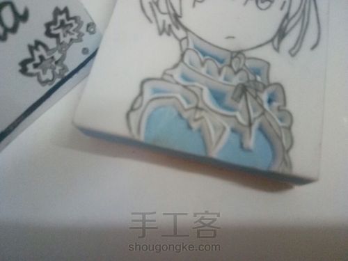 (橡皮章教程)来一只可爱的拉姆吧! 第4步